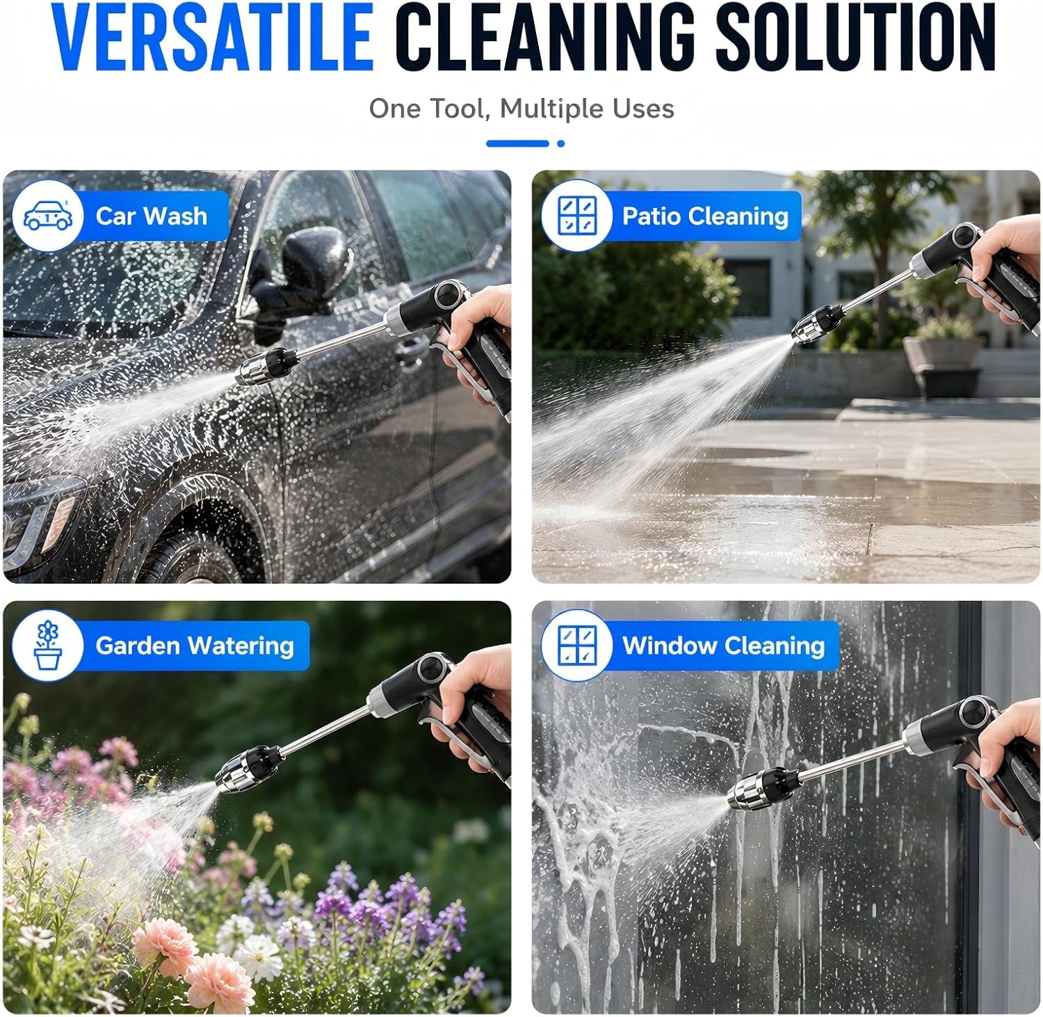 Turn Any Hose into a High-Pressure Water Cleaning Jet, 2026 Upgraded Multi-Function Lawn & Garden Watering Sprayer, Turn Any Hose into a High-Pressure Water Cleaning Jet, with Three Spray Modes