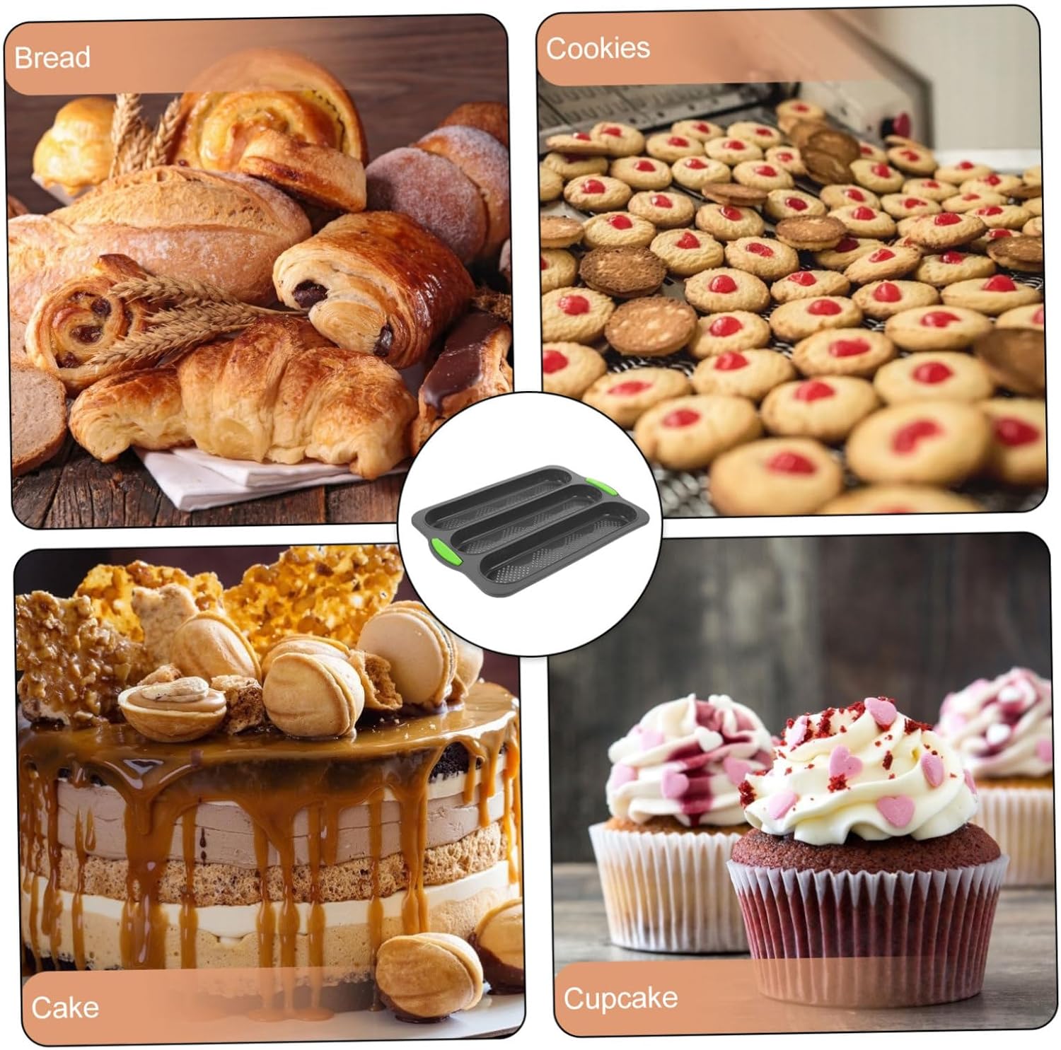 LIFKOME Diy Baking Silicone Loaf Baking French Bread Non-stick Easy to Clean