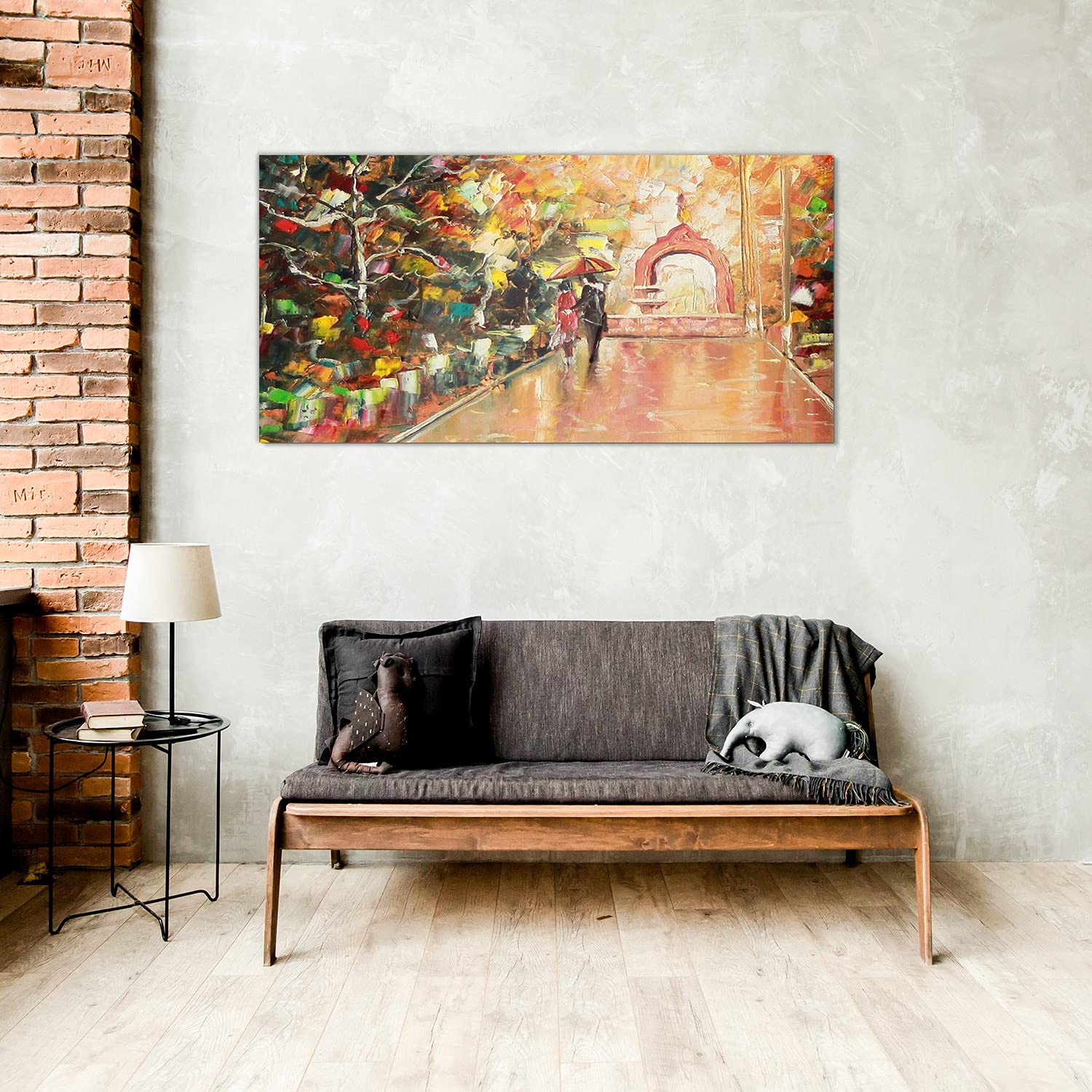 Coloray Pintura Vidrio Acrílico 100x50cm Cuadro De Pared De Arte De Vidrio Sala De Estar Cocina Acryl Mural - Árboles Pareja Pintura