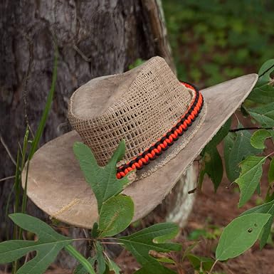 Real Deal Brazil Recycled Tarp Hat - Extra Large Sun Hat, Shapeable Wire Brim, Burlap Crown, UV Protection, Made In Brazil