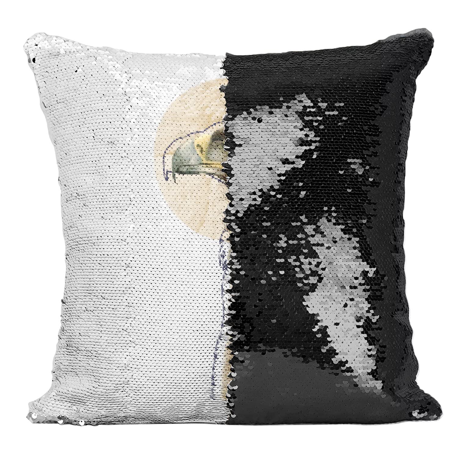 Coussin sequin noir aigle pour sublimer votre canape de salon