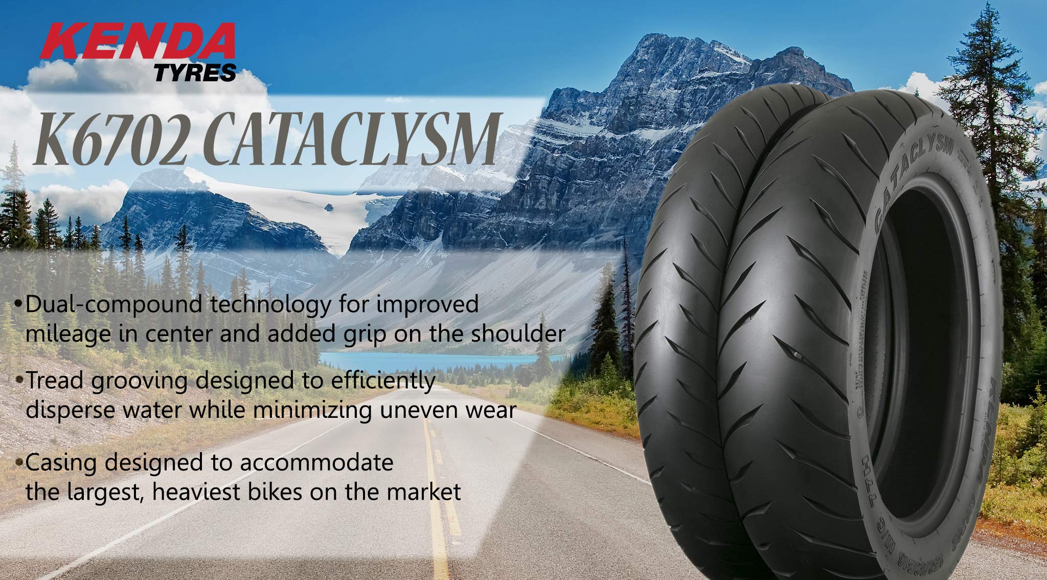 Kenda Cataclysm Bias Motorcycle Cruiser Tire 130/90-16 (130/90B16) Includes Keychain Bottle Opener