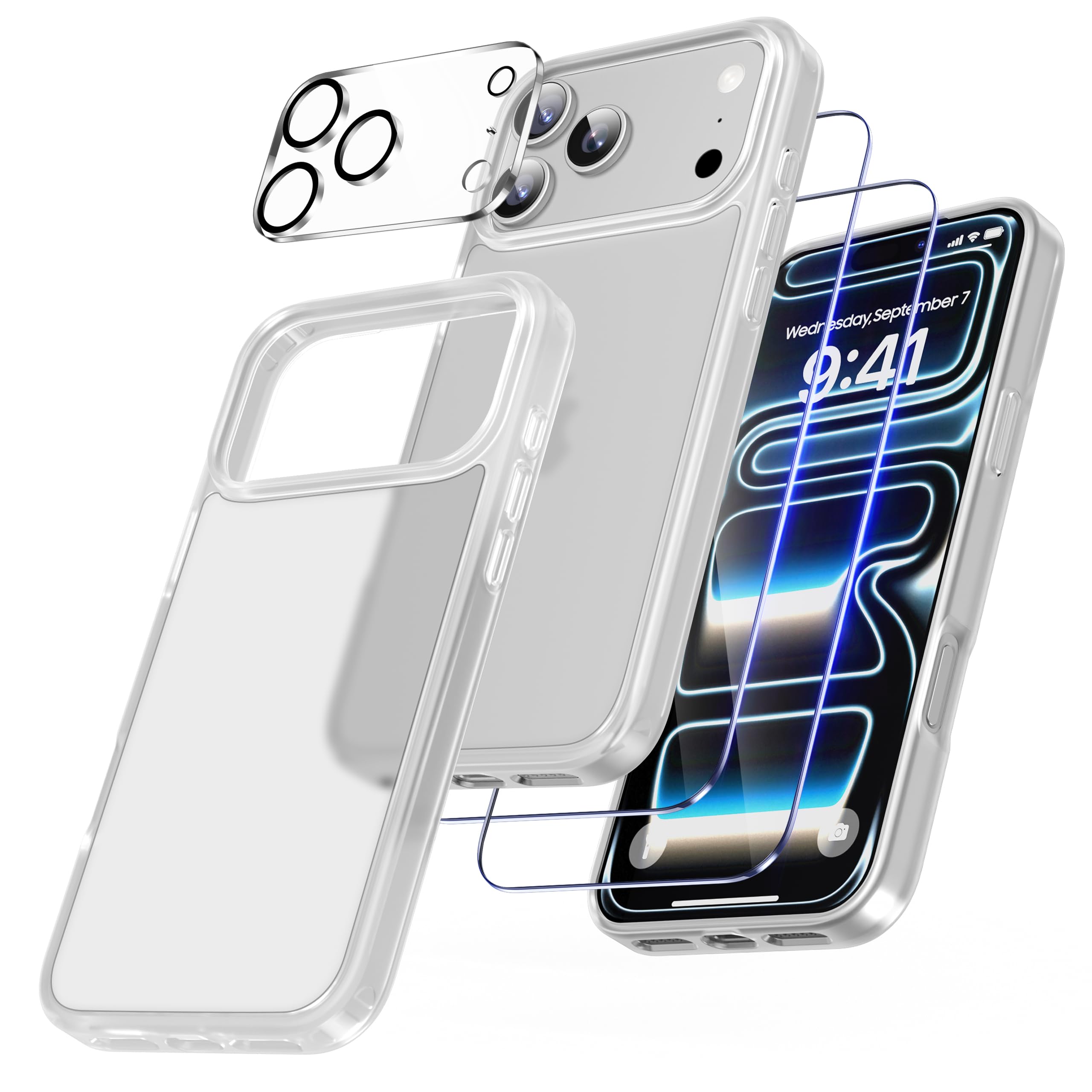 FLLAO 4 en 1 Funda para iPhone 15 con 2 Protector Pantalla y 1 Protector Lente Cámara, [Almohadilla de Aire integrada] Antigolpes Antiarañazos Carcasa 6,1 Pulgadas, Transparente — view 85