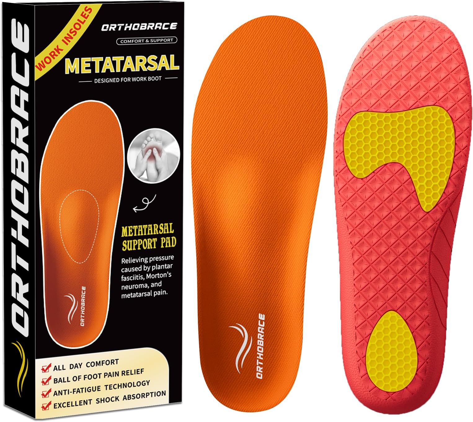 Amazon.com: Metatarsal Insoles, Plantar Fasciitis High Arch Support ...
