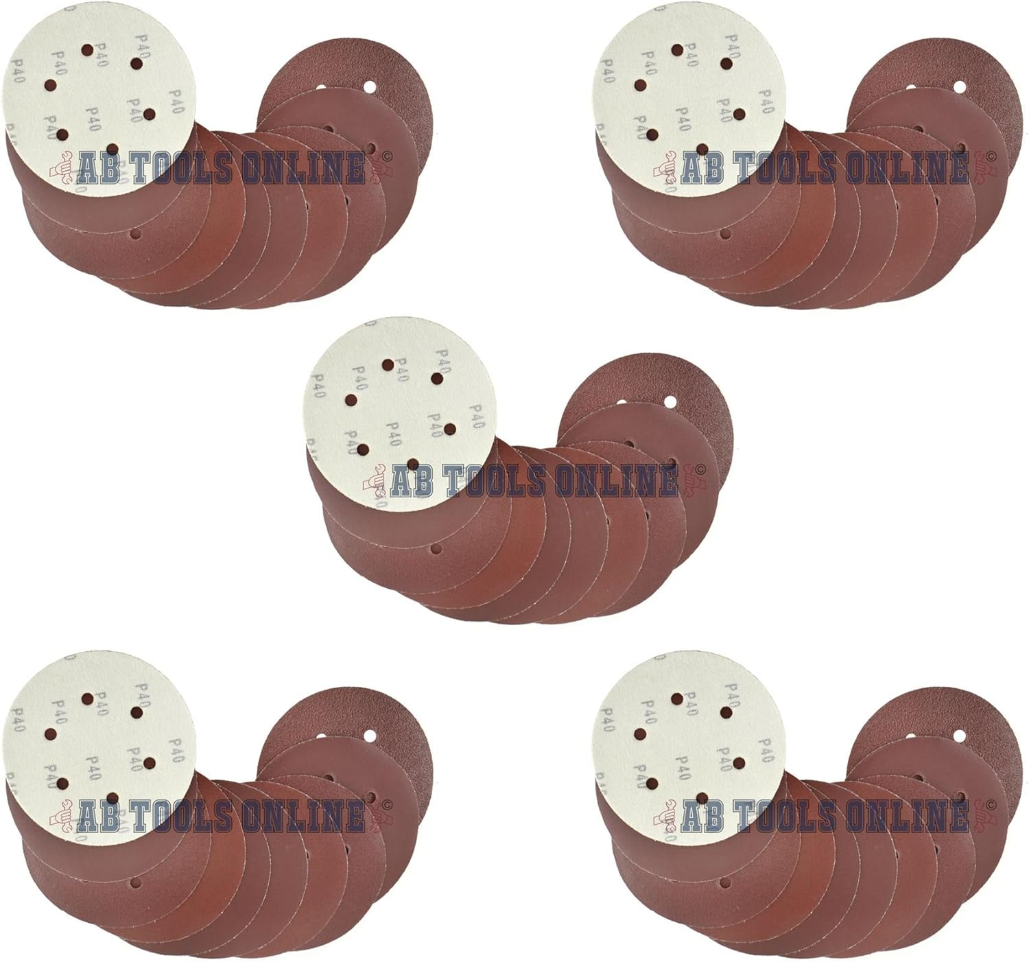 Hook/Loop Sanding Abrasive Discs Orbital DA Palm Sander 50 PK 150mm Mixed Grit