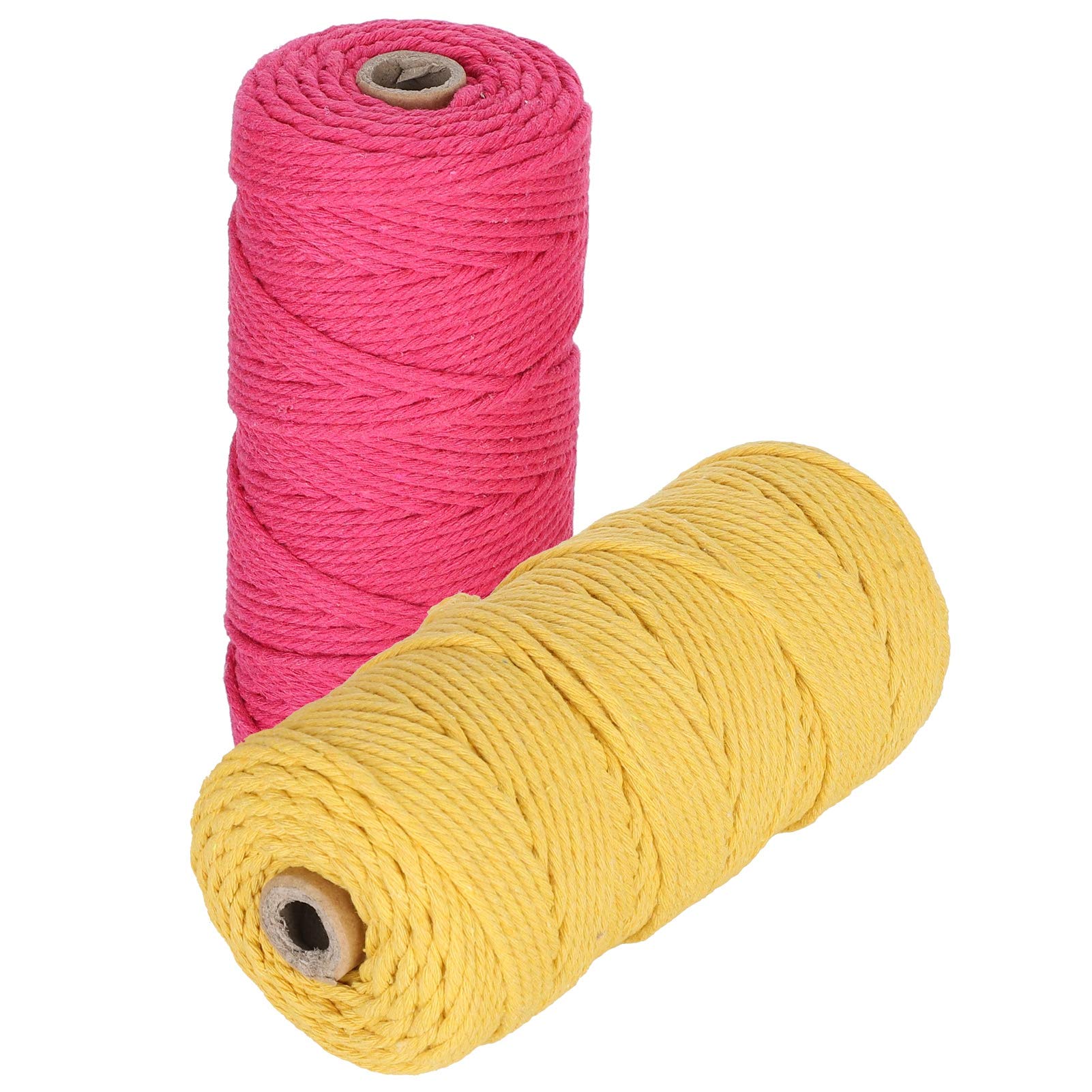 Corde en coton naturel pour macramé, fil à tricoter simple brin, artisanat, bricolage, 3mm, 100 mètres