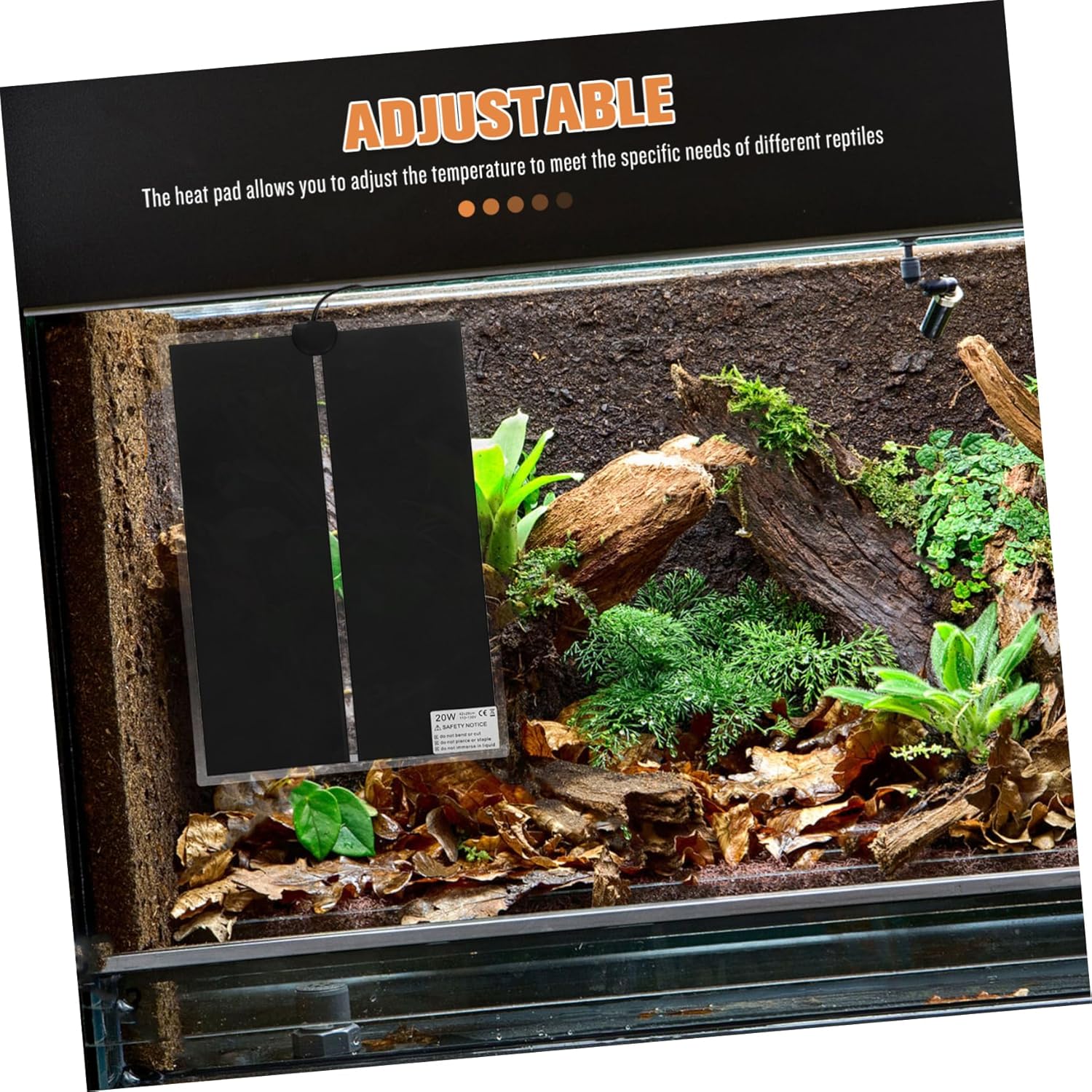 3pcs Reptile Heating Mat Temperature Controller Heat Settings for Snake Tank Electric Heating Pad for Lizards and Reptile Terrarium Compatibility