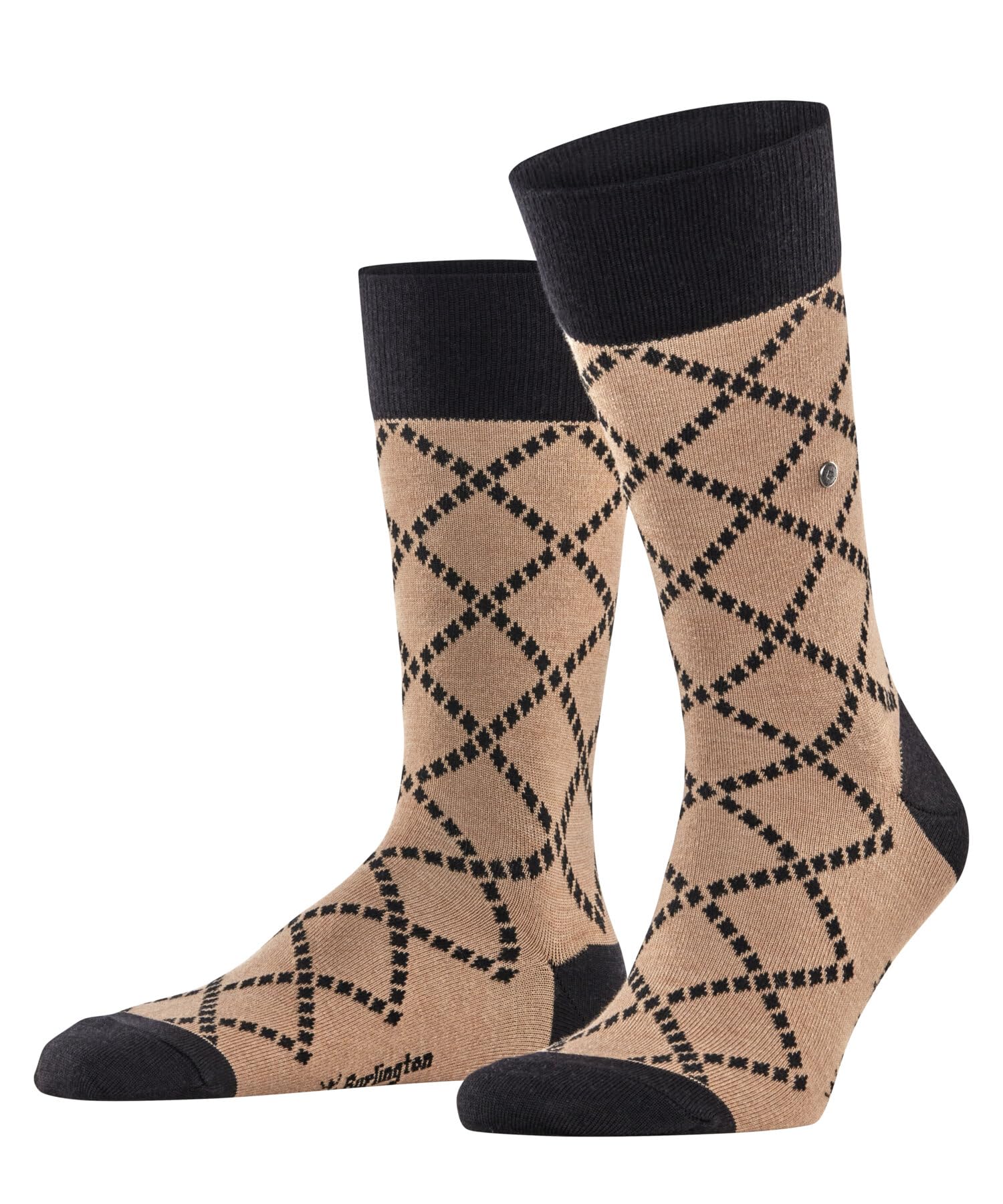 Burlington Heren Sokken Ferry Road M So wol gedessineerd 1 paar, Bruin Camel 5038, 40-46