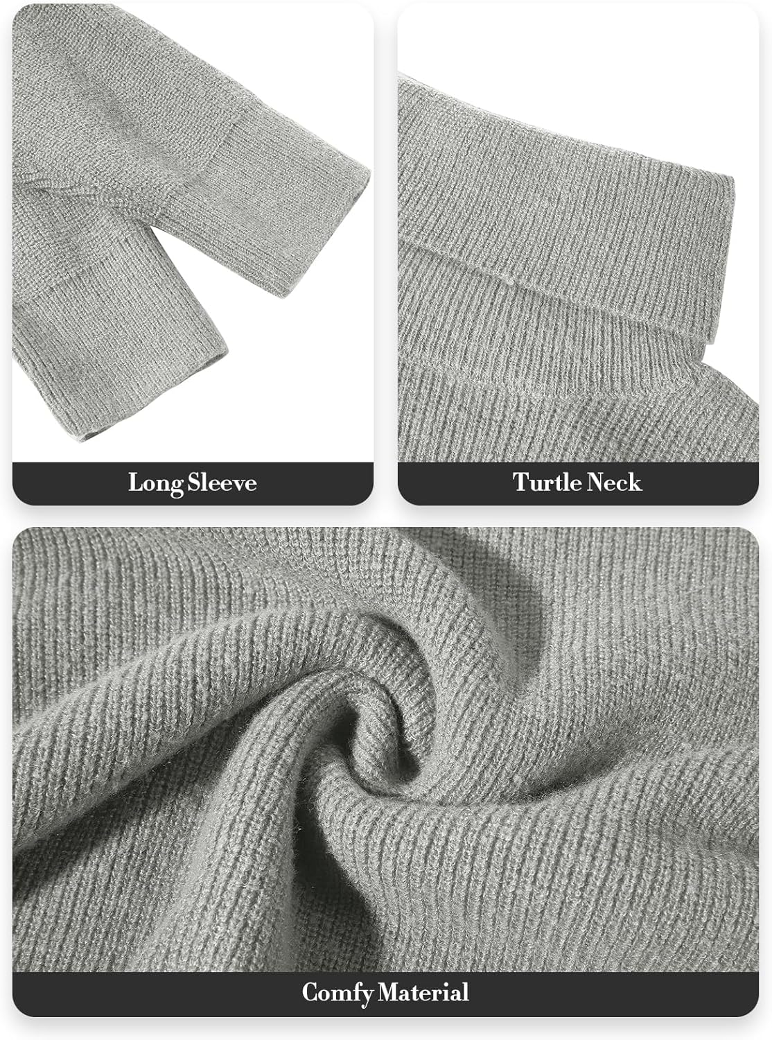 imesrun Womens Turtleneck Oversized Sweater Batwing Chunky Pullover Sweater Casual Fall Loose Knit Jumper Top - Image 5