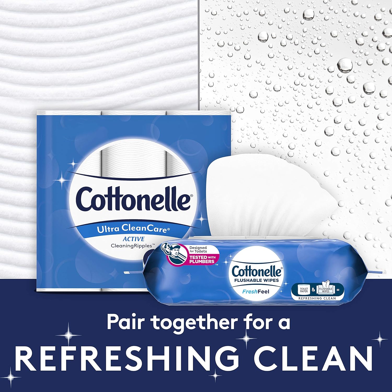 Cottonelle FreshFeel Flushable Wet Wipes for Adults and Kids, 8 Flip-Top Packs, 42 Wipes per Pack (336 Wipes Total): Health & Personal Care
