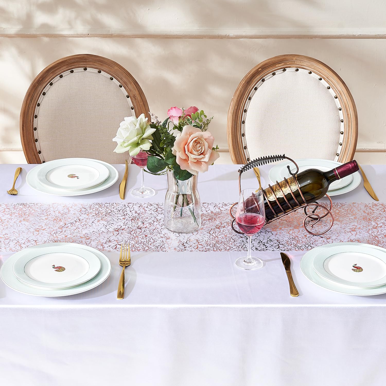 Runner da tavolo in foglia oro rosa lungo 5 metri e largo 28 centimetri, ideale per feste, matrimoni e altre decorazioni da tavola | Leroy Merlin