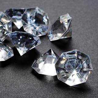 2 Pounds of 25 Carat Clear Acrylic Diamonds - Big Diamonds for Table Centerpiece Decorations, Wedding Decorations, Bridal Shower Decorations
