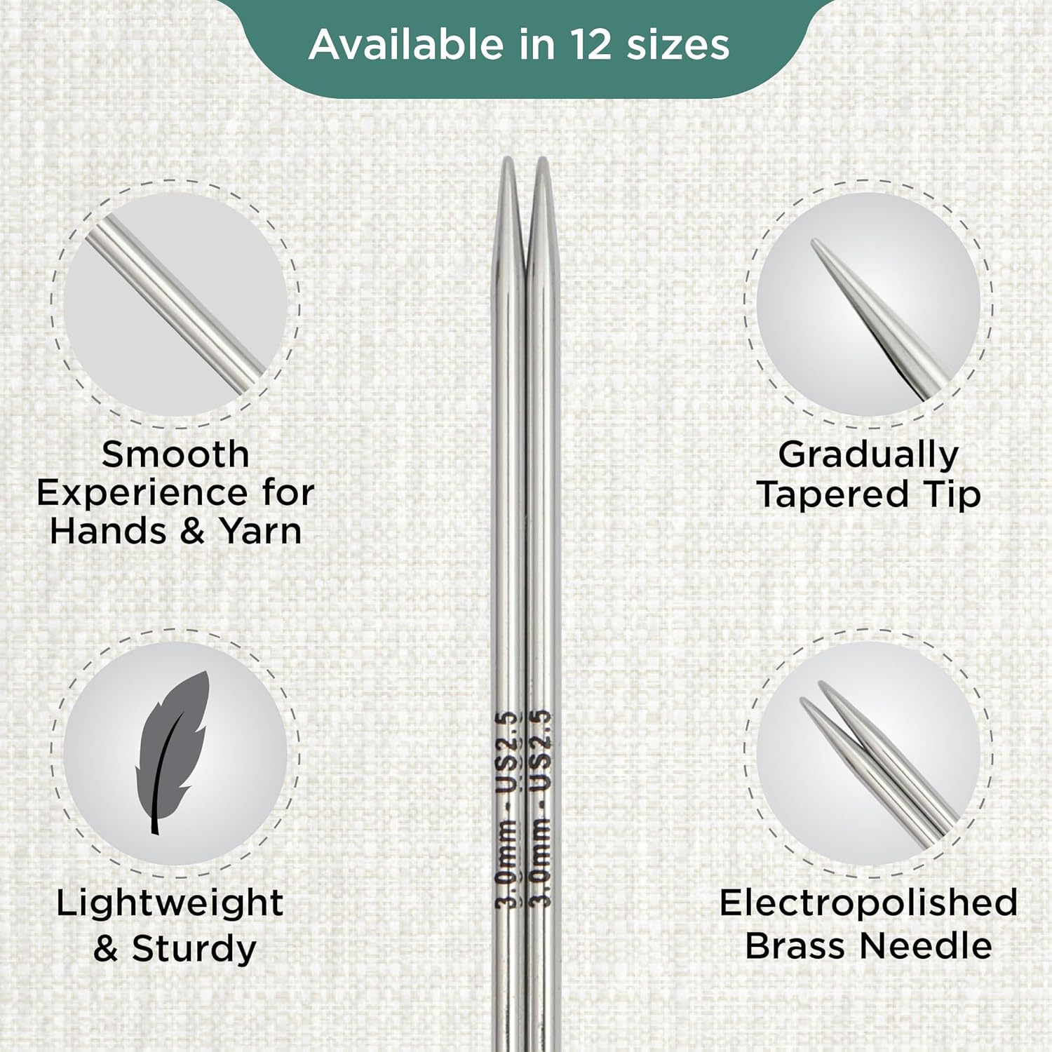 KnitPro Nova Interchangeable Circular Needles 4" (10cm) | US Size 2.5 (3mm)