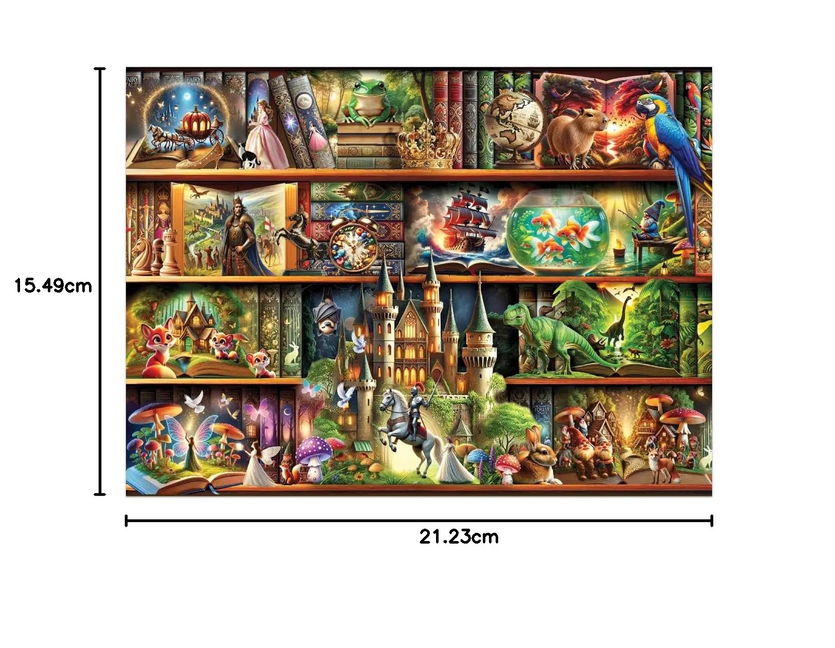 WOODEN.CITY Rompecabezas de Madera para Adultos 1000 Piezas – Escena de Librería con Libros – Puzzle Decorativo y Regalo para Amantes de la Lectura | 54 x 39,5 cm