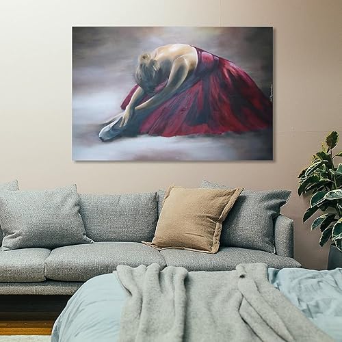 Miniatura 7 de Zelbuck Póster de pintura al óleo de ballet para mujer, lienzo, decoración de pared, decoración del hogar, sala de estar, estética, 24 x 36