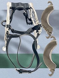 Horse Pony Dental Mouth Gag Speculum with Leather Straps Stainless Steel Series 4000 McPherson Equine Dental Instruments Bits Cups Upper Lower Jaws (Heavy Duty)