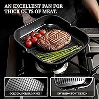 Vista 4 de Kikcoin 16Pcs Pots and Pans Set Nonstick Ceramic Cookware Sets Induction Kitchen Cooking Set Non toxic Healthy Non Stick w/Grill Pan, Saute Pan
