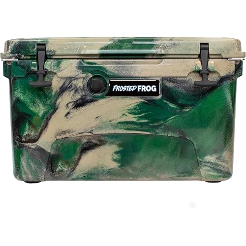 Frosted Frog 45 Camo Quart Ice Chest Heavy Duty High Performance Roto-Molded Commercial Grade Insulated Cooler