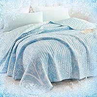 Vista 8 de YIYEA Arc-Chill Q-Max>0.5 - Juego de edredón refrescante con funda de almohada refrescante, cubrecama ligero de verano para personas que duermen