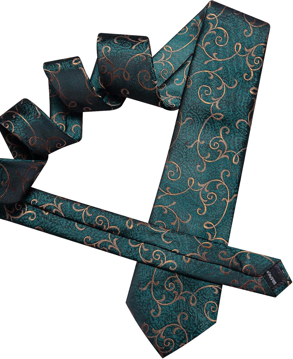 Barry.Wang Men Tie Set Paisley Silk Necktie Pocket Square Cufflinks Formal Wedding Business Party - Image 5