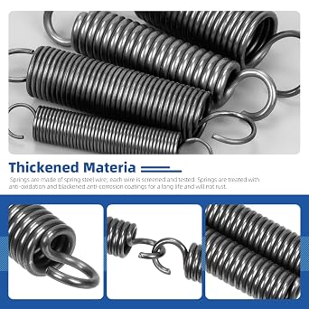 Glarks 36pcs Stainless Steel Extension Springs with Opening Hook Sets 12 Sizes Small Spring Tension Spring Wire Assortment for Machinery Construction Industrial