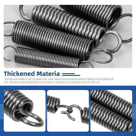 Glarks 36pcs Stainless Steel Extension Springs with Opening Hook Sets 12 Sizes Small Spring Tension Spring Wire Assortment for Machinery Construction Industrial