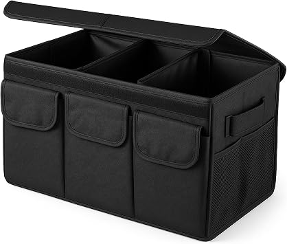 Car Trunk Organizer with Lid,Foldable Car Organizer Storage Box, Luggage Sorting Box and Accessories for Trunk for Cars, SUVs, Vans