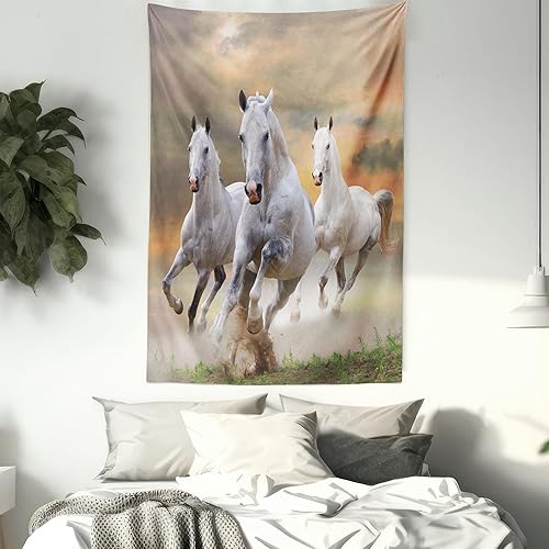 Miniatura 98 de Ambesonne Tapiz gótico, patio con hiedra encantada en la puerta antigua al bosque, colgante de pared ancho para dormitorio, sala de estar, 2-Verde