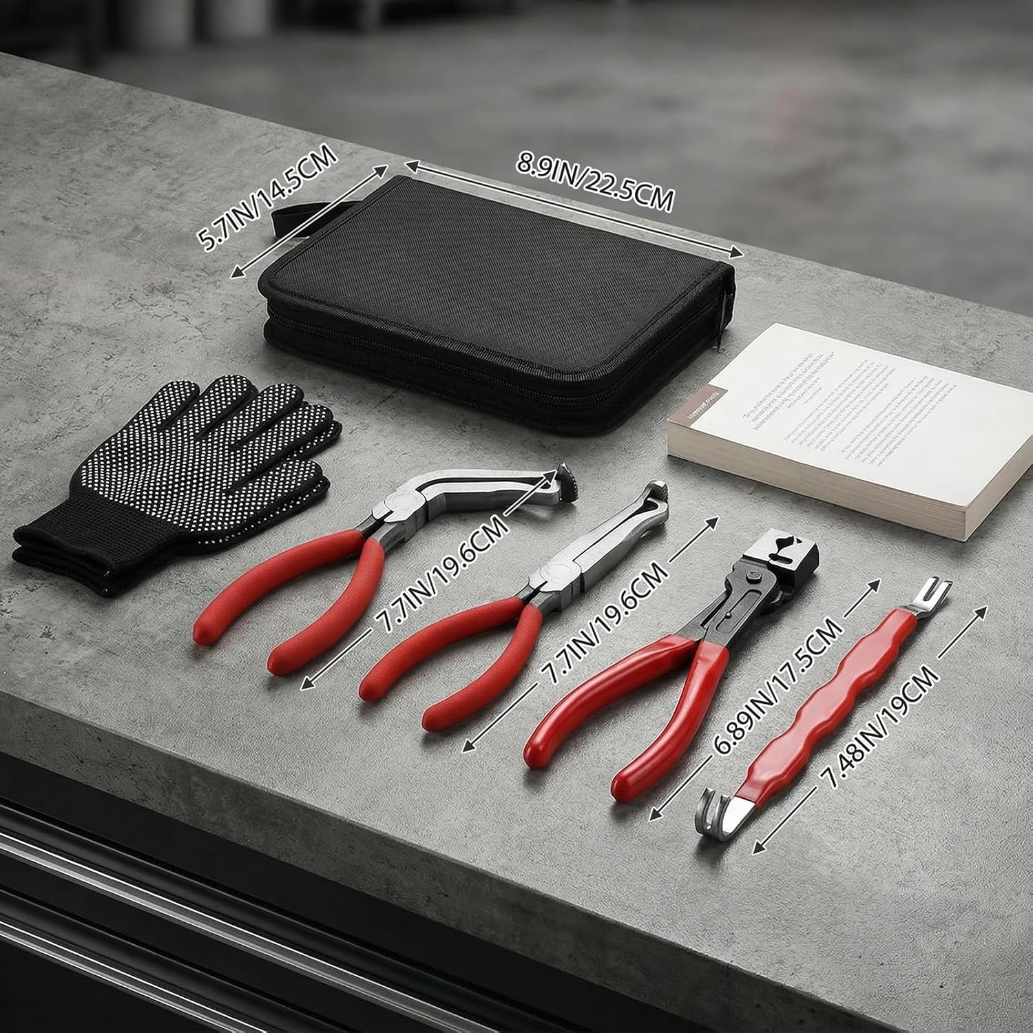 Automotive Electrical Disconnect Pliers Set - Hose Clamp & Connector Removal Tool Kit for Mechanics, Includes Straight & 60 Degree Pliers, Terminal Separator with Storage Bag