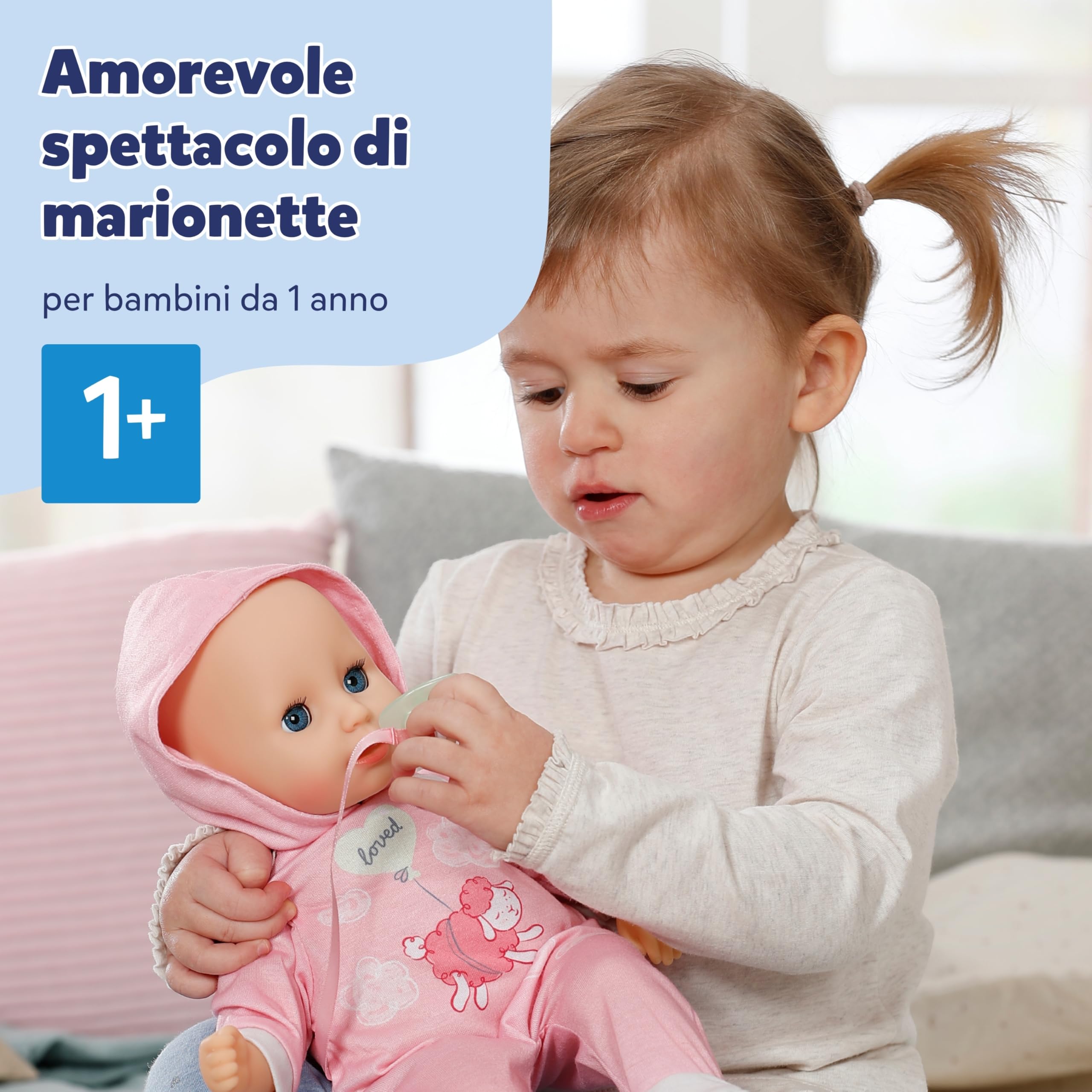 BABY born Hannah Let's Play 36 cm, bambola con 5 funzioni | Corpo morbido in tessuto, accessori inclusi, batterie necessarie, da 1 anno