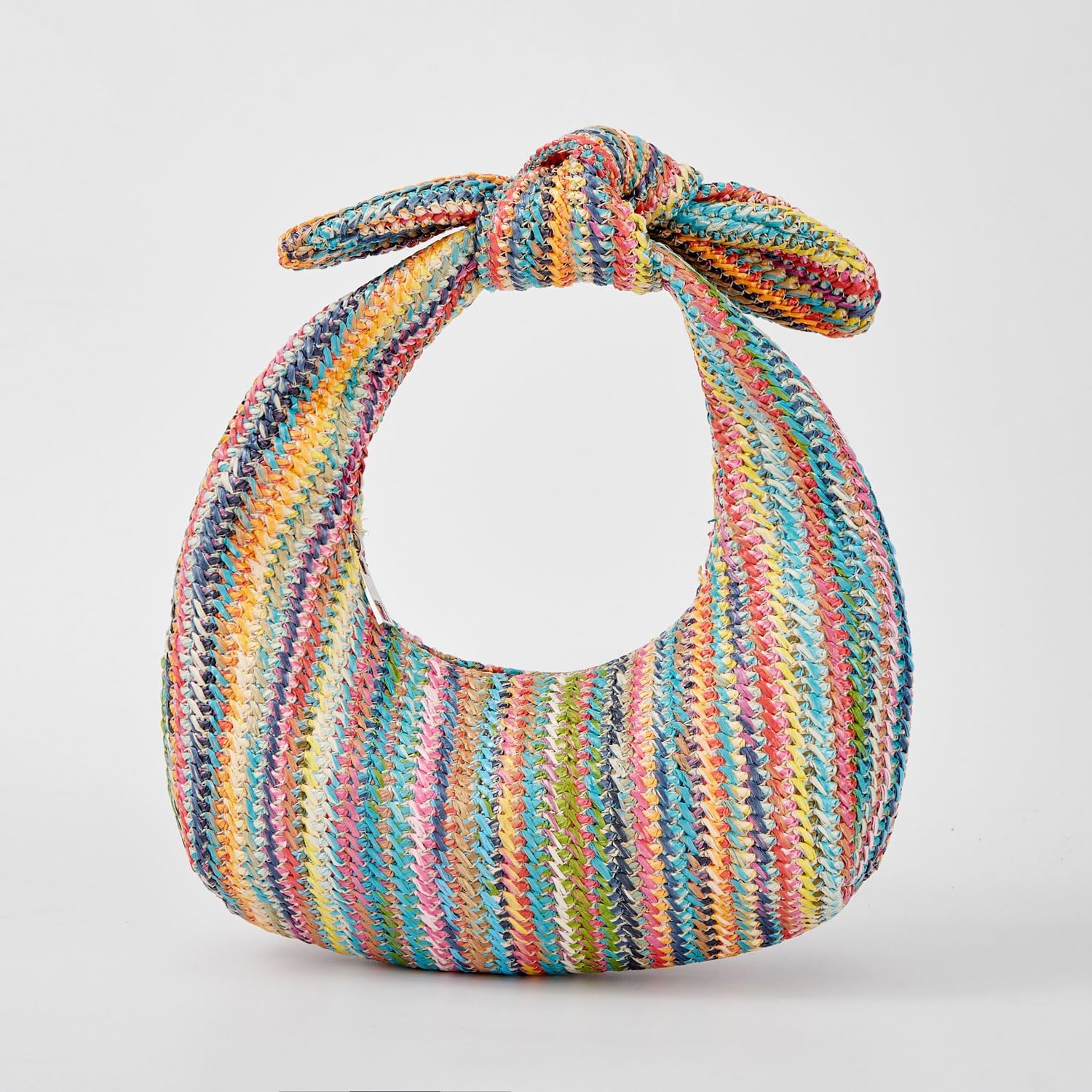 Huralona Women Straw Woven Clutch Purse Pleated Handbag for Summer Beach Vacation Straw Shoulder Crossbody Bag - Image 3