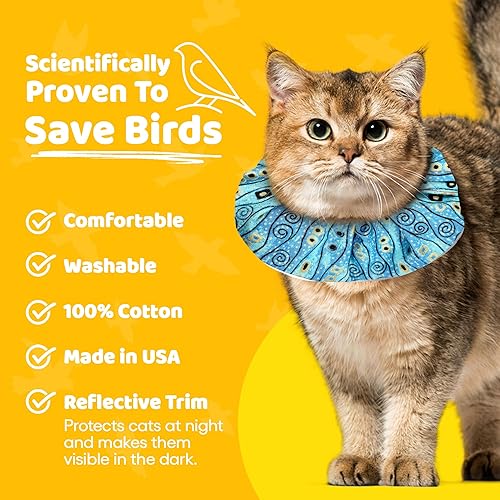 Miniatura 3 de Birdsbesafe® Funda para collar de gato – Collar de gato con advertencia de pájaros, científicamente probado para ayudar a evitar que tu gato atrape
