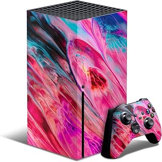 Design SkinZ Liquid Abstract Paint V67 - Design Skinz Full-Body Cover Wrap Removable Vinyl Decal Skin Kit Compatible with The Microsoft Xbox 360E + Controller