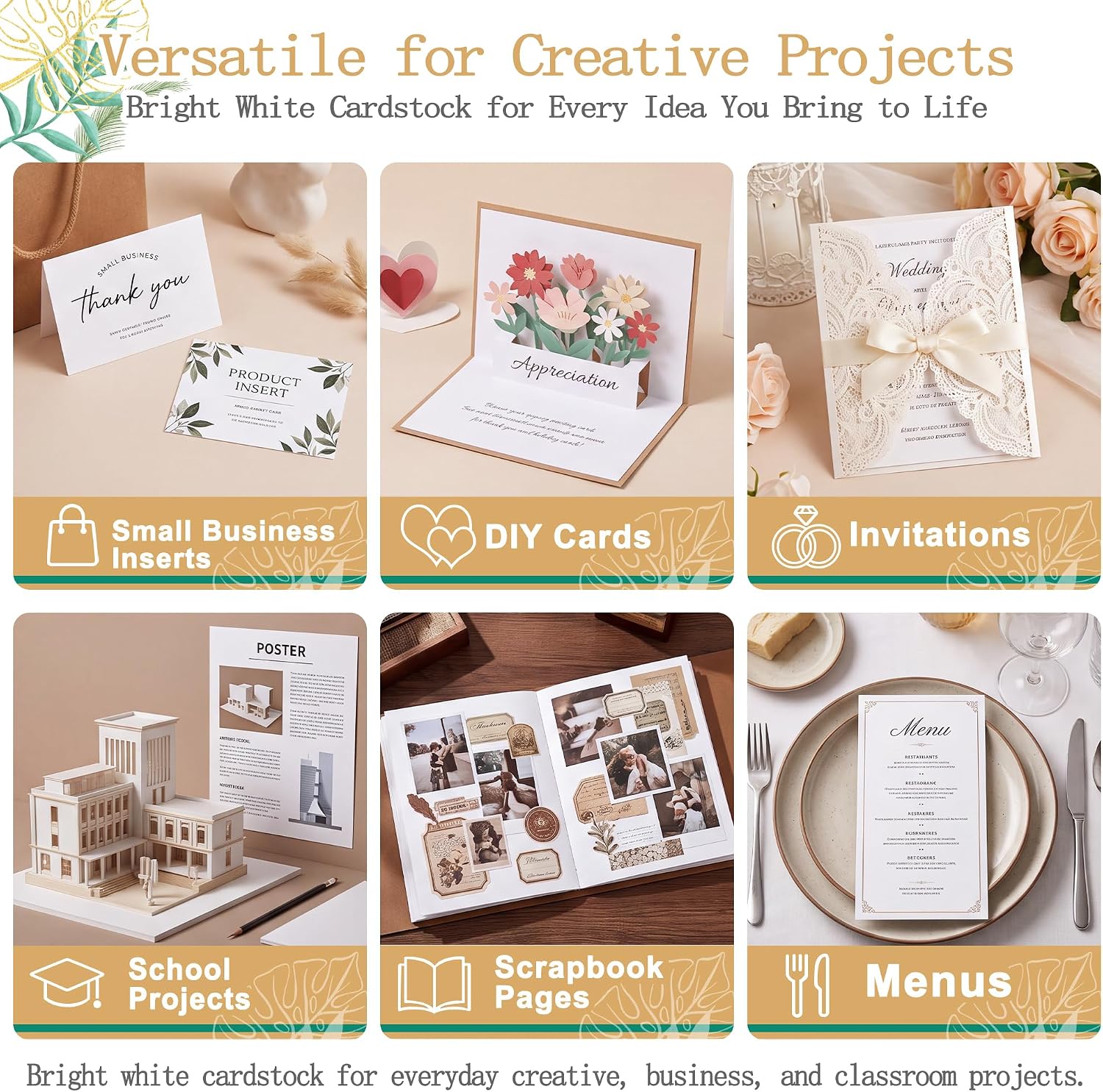 LOKEME White Cardstock 8.5 x 11,30 Sheets 85lb/230gsm Heavyweight