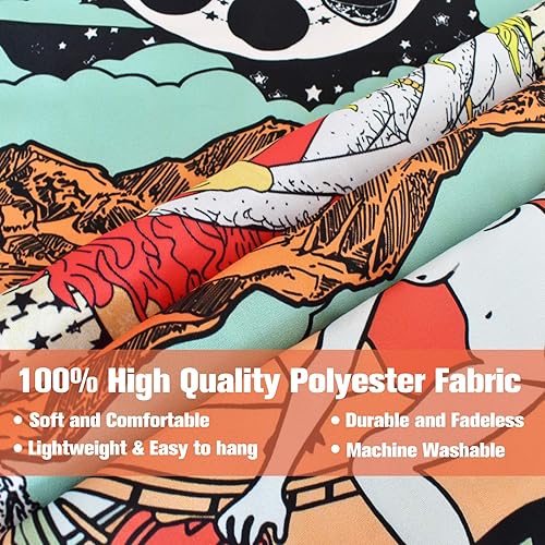 Vista 2 de ZeeDix Paquete de 4 tapices de cartas del tarot para colgar en la pared, lindos tapices espirituales bohemios hippie, con el sol y la luna