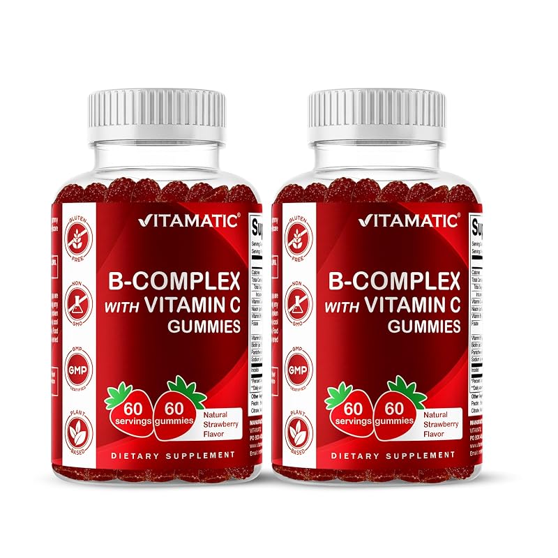 Vitamatic Complexo B com Vitamina C e Inositol — 60 gomas, pacote com 2 frascos