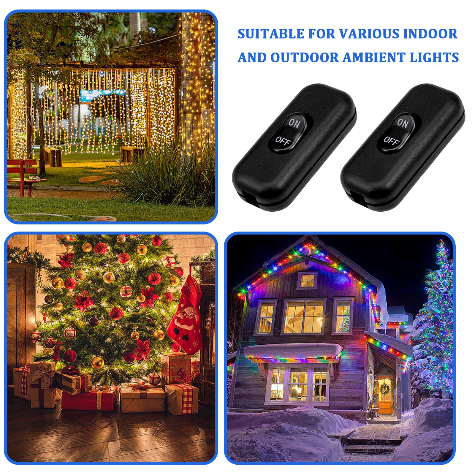 Pack of 4 Intermediate Switch 6A 250V Cord Switch 2-3-Pin Cable Switch Rocker Switch Inline Switch for Table Lamp Bedside Lamp Small Appliances Lamps (Black) - Image 4