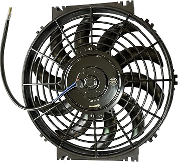 12V 80W Slim Electric Cooling Radiator Fan Engine Cooling Electric Cooling Radiator Fan for Car 9 inch, Black