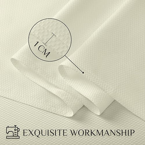 Miniatura 4 de Softalker Mantel rectangular de jacquard, manteles minimalistas con textura brillante, tela resistente al agua, antiarrugas, lavable, para cenas,