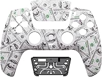 Vista 3 de eXtremeRate Luna Redesigned Front Shell Touchpad Compatible with ps5 Controller BDM-010 020 030 040 050, The 100 Cash Money Replacement Faceplate