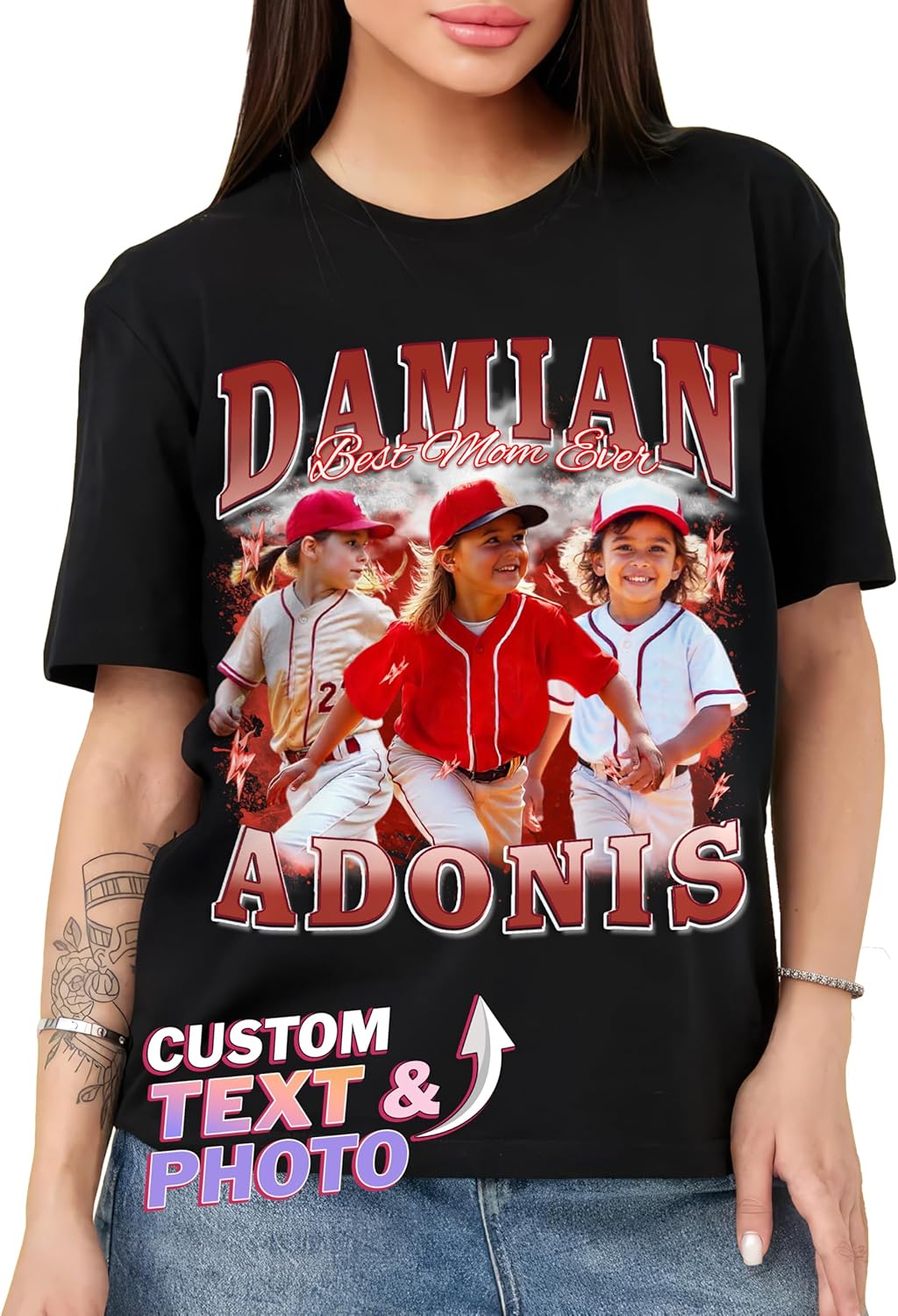 Tehg & Tuhg Custom T Shirts with Picture, Vintage Bootleg Rap Tee, Boyfriend Girlfriend, Unique Gift for Birthday Anniversary