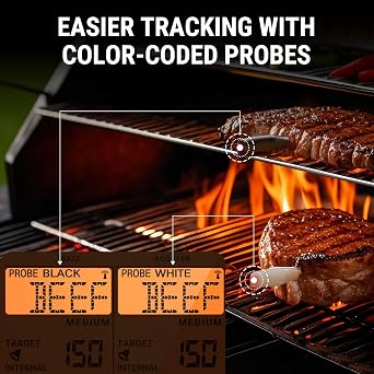 TempSpike 2000ft Wireless Meat Thermometer with 2 Ultra-Thin Wireless Meat Probes Smart Meat Thermometer Digital Wireless for Rotisserie, Smoker, BBQ, Grill, Kitchen Cooking Thermometer