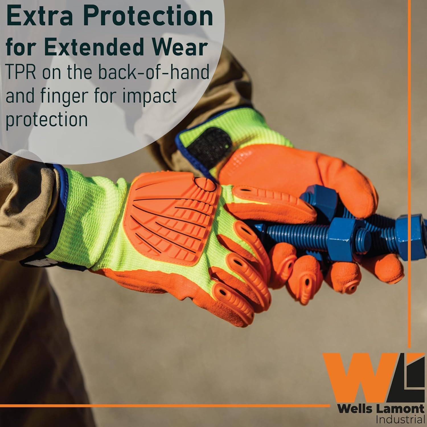 Wells Lamont I2456 Impact Cut Resistant Gloves – ANSI Rated, Nitrile Grip – Safety Work Gloves