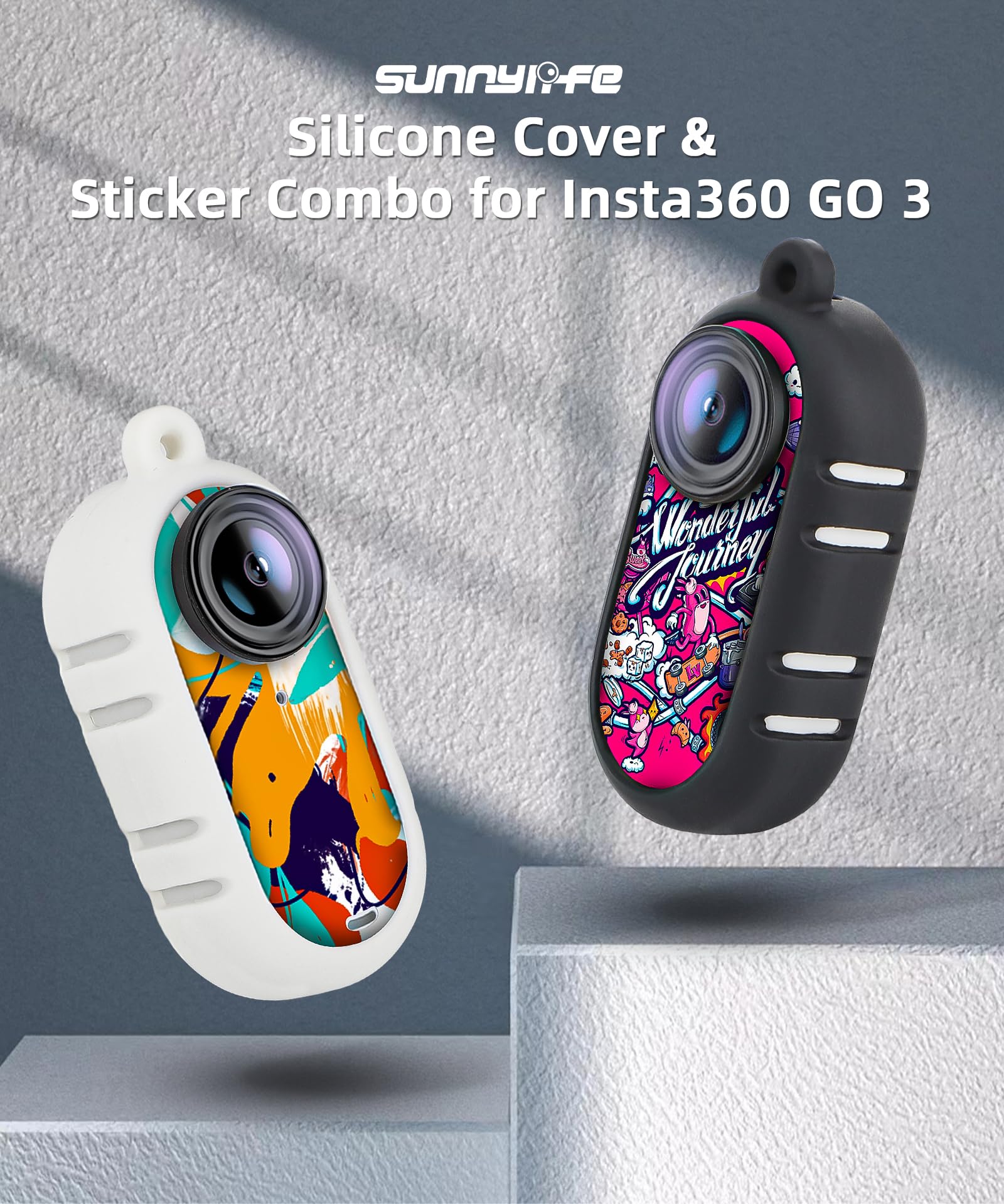 Étui De Protection En Silicone Souple Pour Insta360 GO 3 - Anti-Chocs, Imperméable, Avec Bouchon D'Objectif Et Lanière