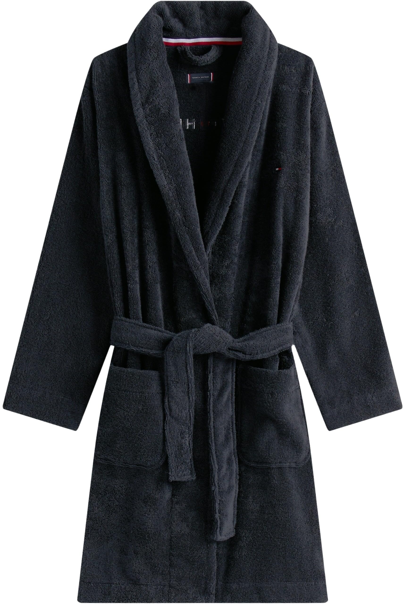 Tommy Hilfiger Kinder Unisex Bademantel Towelling Bathrobe mit Taillengürtel