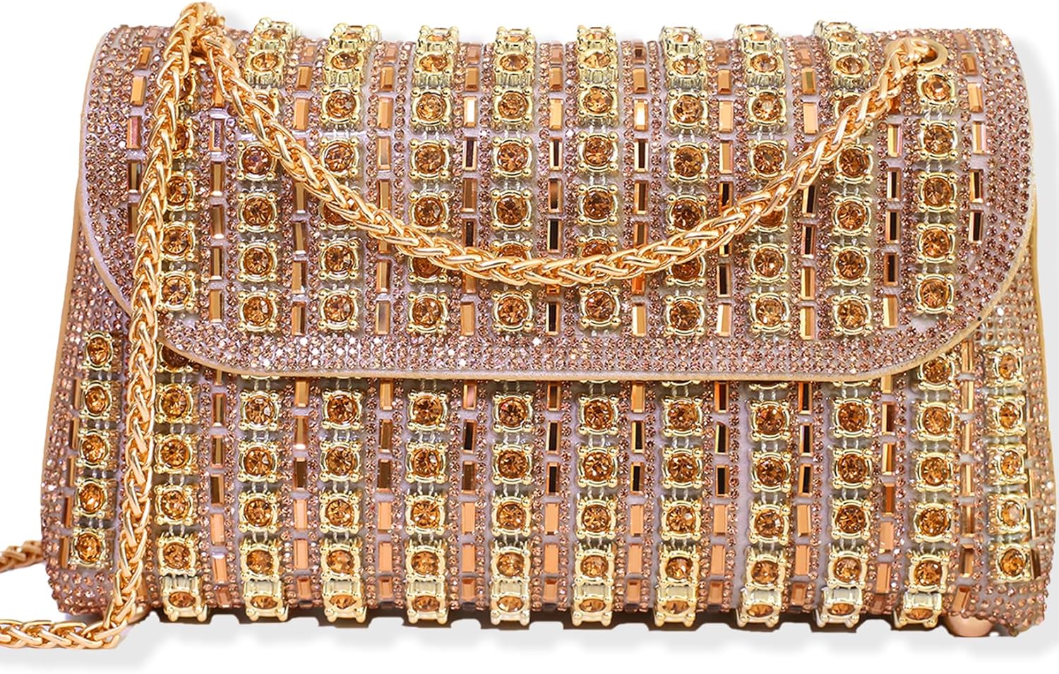 Flower Rhinestone Crystal Clutch Purse Shoulder Bag Sparkling Evening Bag for Wedding Prom Party Bride Guest