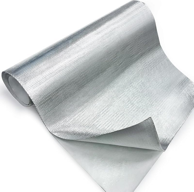 Manta térmica automotiva adesiva aluminizada Wilaly para escapamento e fontes de calor – 60,96 x 30,48 cm