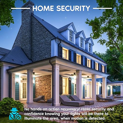 Miniatura 9 de LUXRITE Bombillas LED A19 con sensor de movimiento, equivalente a 60 W, sensor de atardecer a amanecer activado por movimiento, blanco brillante de