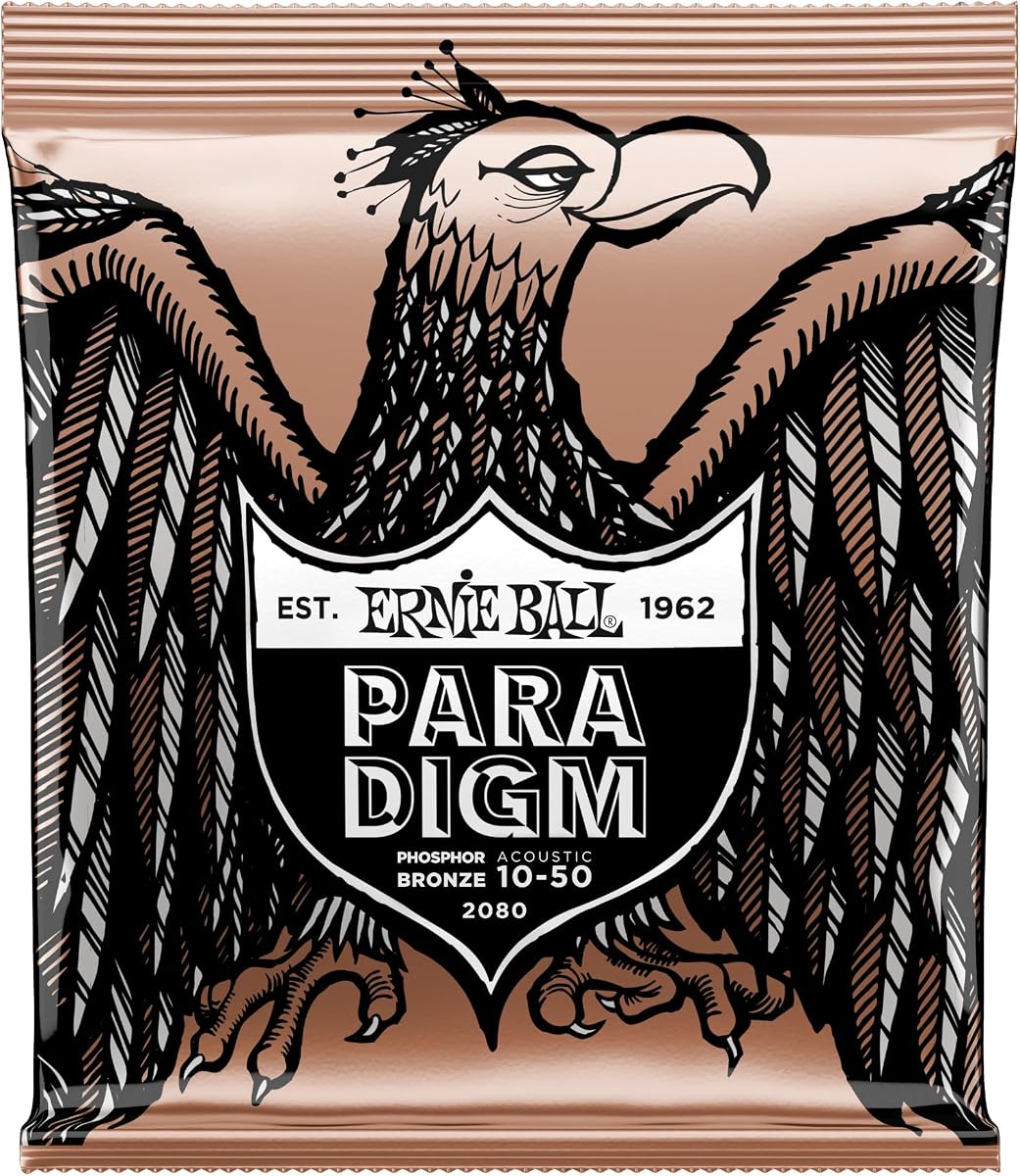 Ernie Ball Paradigm Extra Light Phosphor Bronze Acoustic Guitar Strings, 10-50 Gauge (P02080)