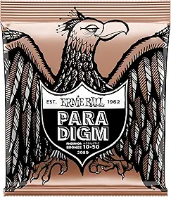 Ernie Ball Paradigm Extra Light Phosphor Bronze Acoustic Guitar Strings, 10-50 Gauge (P02080)